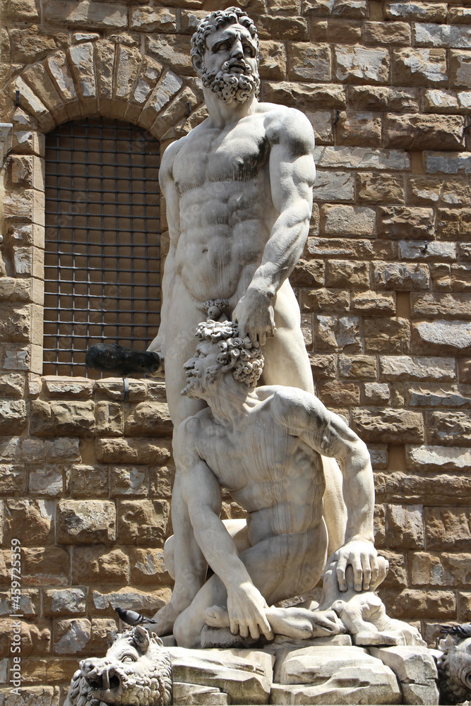 FLORENCE, Italy - July 12, 2014: Piazza della Signoria Hercules and Cacus Florence.