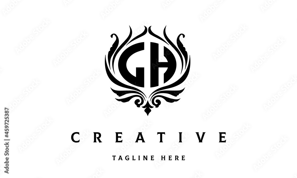 LH circle luxury latter logo vector LH circle luxury latter logo vector