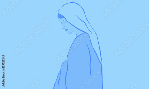Maryja błękitna kolorystyka