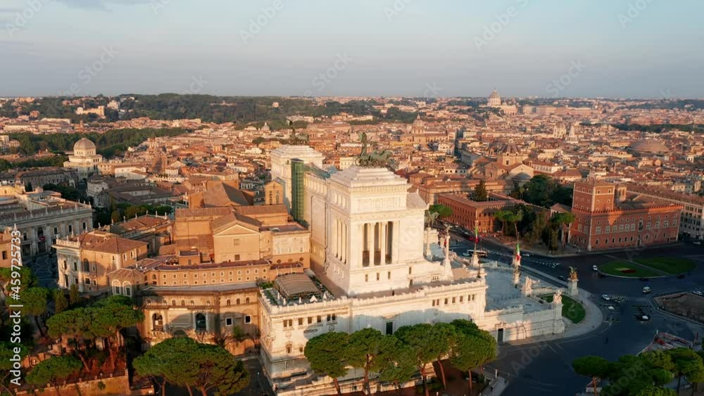 Aerial view of Vittoriano, famous landmark in Rome, Italy Aerial view of Vittoriano, famous landmark in Rome, Italy