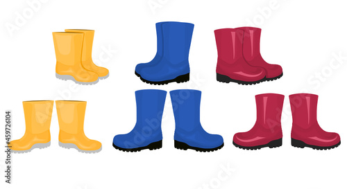 Rain boots colletion sv vector illustration