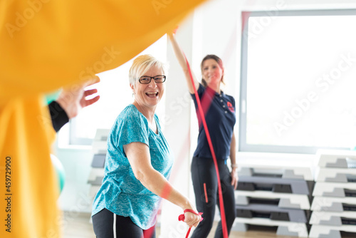 Rehasport, Sportsituation, Training mit Strohbändern