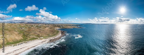 Aerial view of the beautiful coastline of Gweedore - County Donegal, Ireland photo
