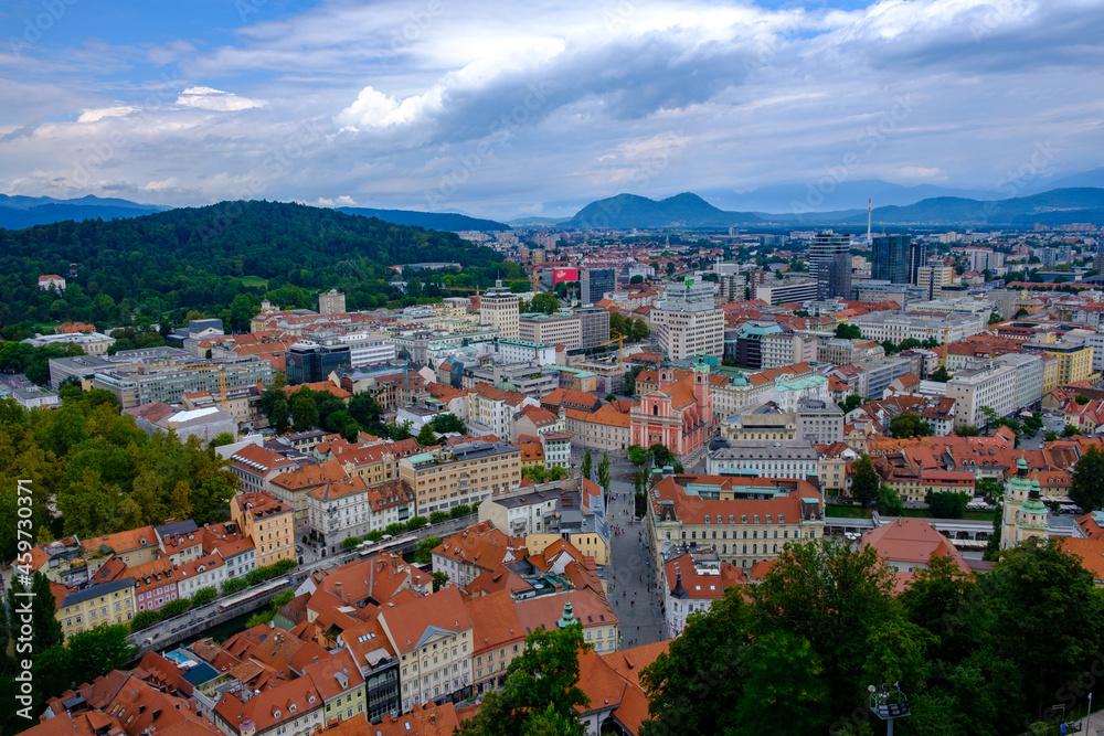 Veduta della città di Lubiana dal castello, Slovenia