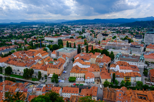 Veduta della città di Lubiana dal castello, Slovenia