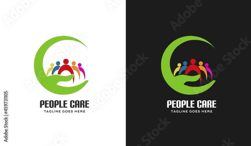 people care logo design elements vector