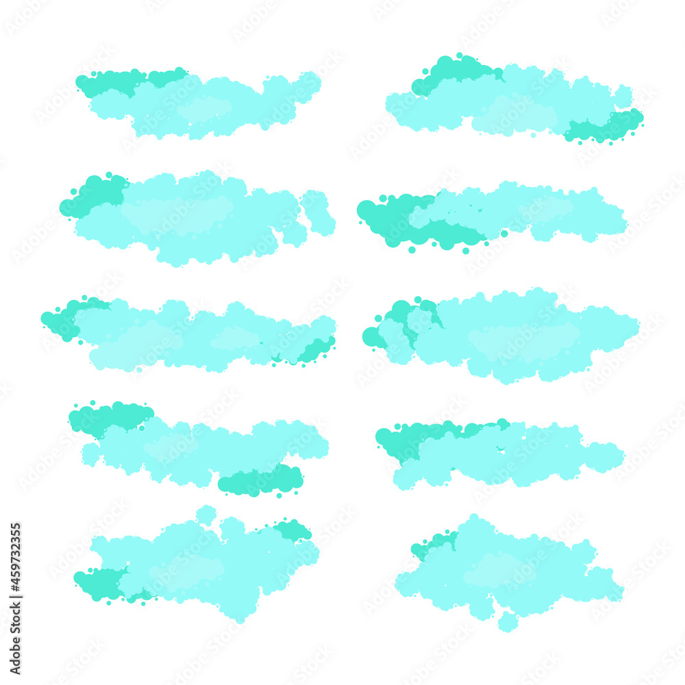Set of cartoon clouds on a blue background. EPS10 Set of cartoon clouds on a blue background. EPS10