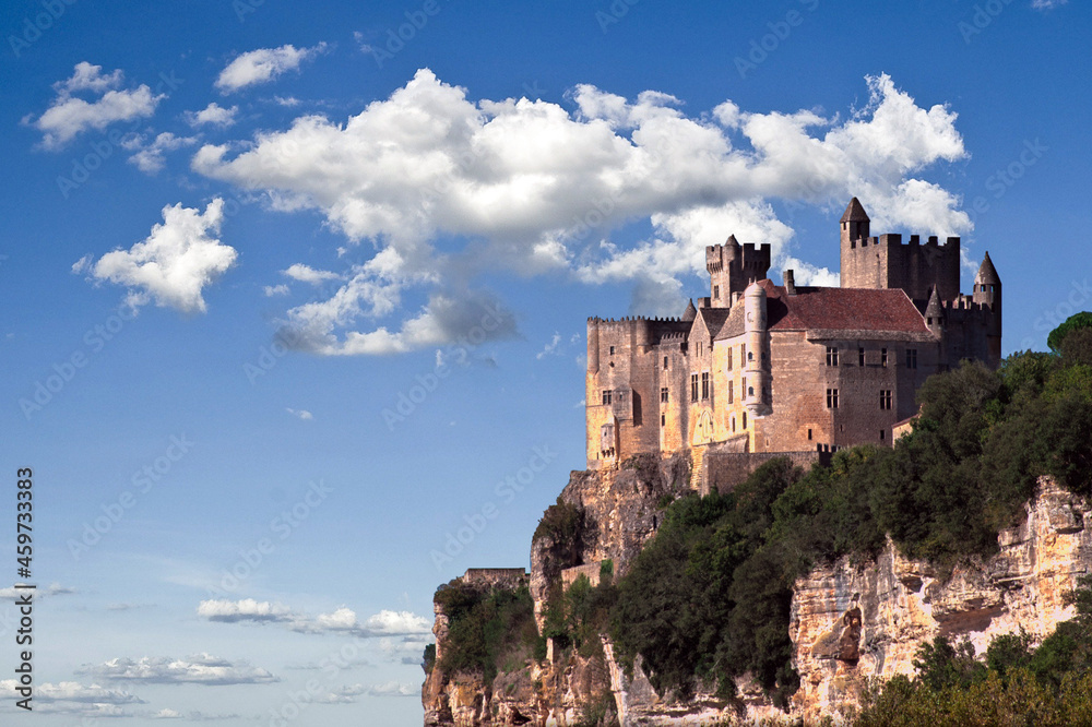 Medieval castle on a cliff, Beynac, France 