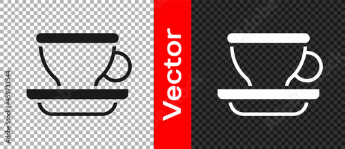 Black Coffee cup icon isolated on transparent background. Tea cup. Hot drink coffee. Vector
