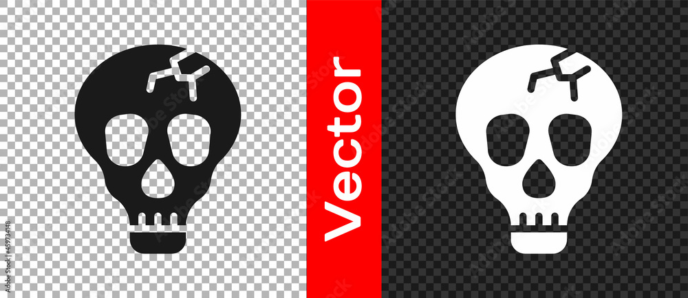 Black Skull icon isolated on transparent background. Happy Halloween party. Vector Black Skull icon isolated on transparent background. Happy Halloween party. Vector