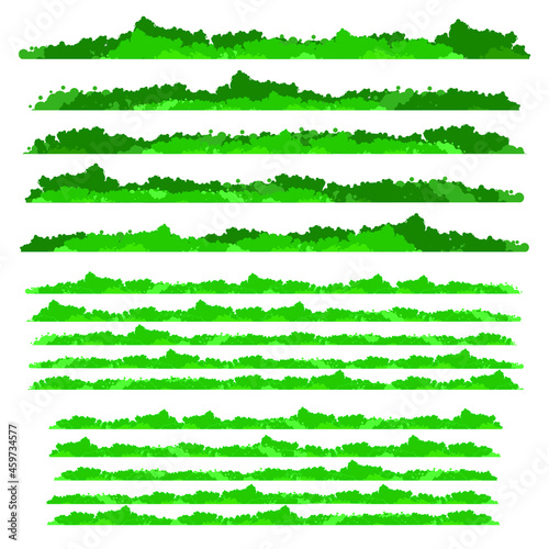 Bushes and vegetation in a cartoon style. Big set for your design. Vector illustration in flat style. EPS10