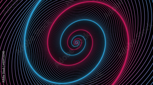 Hypnotic spiral. Swirl hypnotize spirals, vertigo geometric illusion and rotating stripes round pattern vector illustration