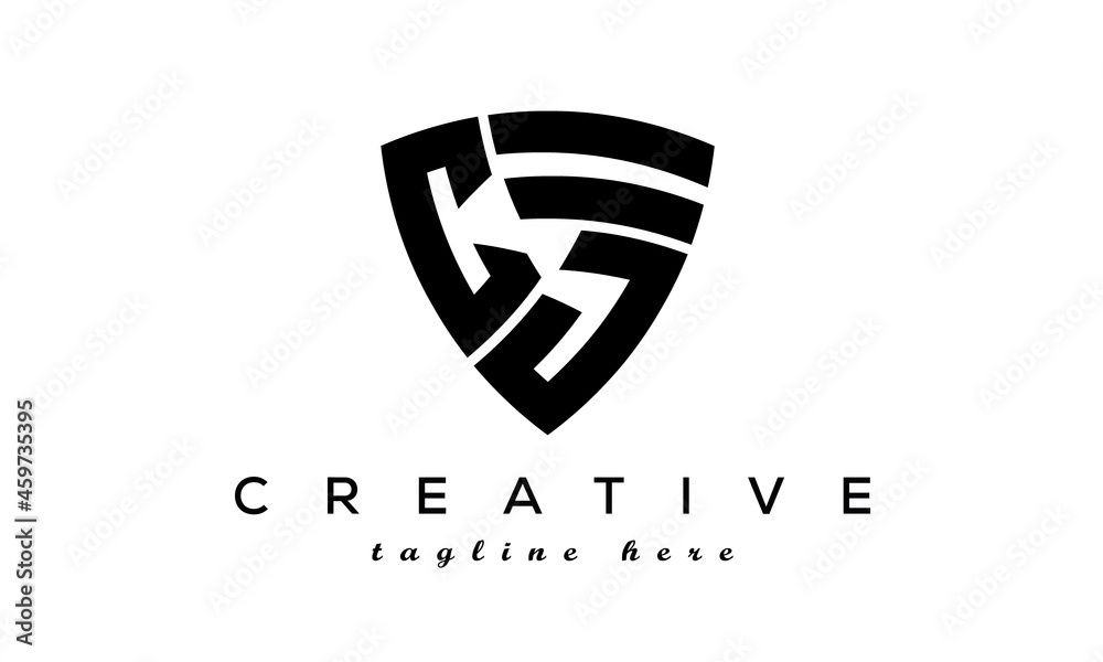 Shield letters CJ creative logo Shield letters CJ creative logo
