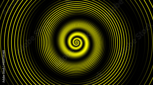 Hypnotic spiral. Swirl hypnotize spirals, vertigo geometric illusion and rotating stripes round pattern vector illustration