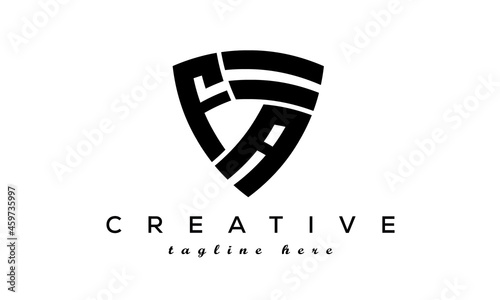 Shield letters FA creative logo