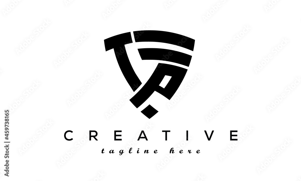Shield letters TP creative logo Shield letters TP creative logo