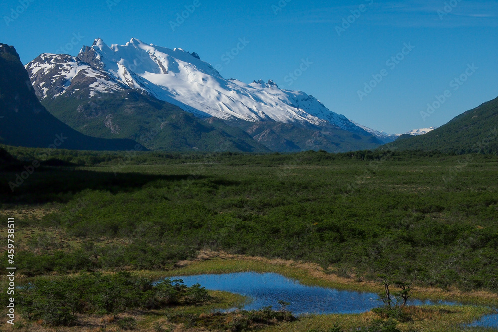 Beautiful snowcapped mountains in Patagonia