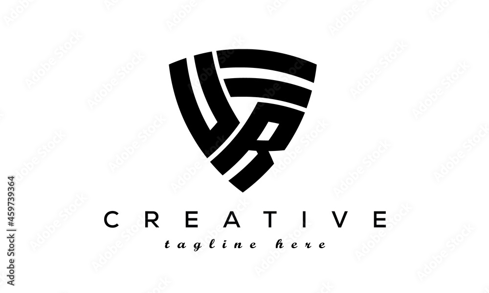 Shield letters UR creative logo Shield letters UR creative logo