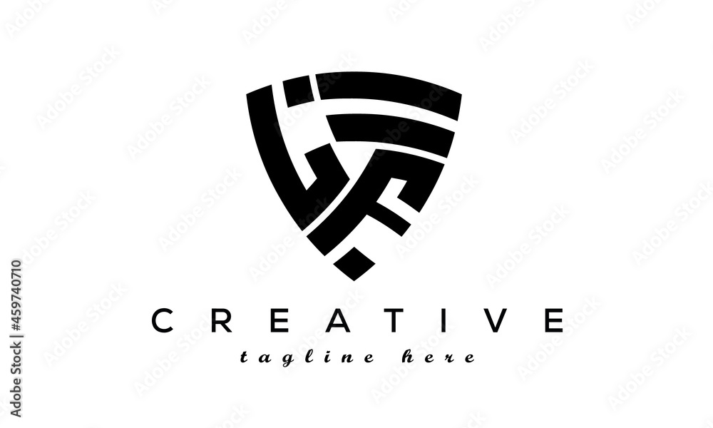Shield letters LF creative logo Shield letters LF creative logo
