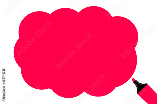 A place for the text in the form of a red cloud with a marker.