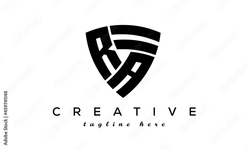 Shield letters RA creative logo Shield letters RA creative logo