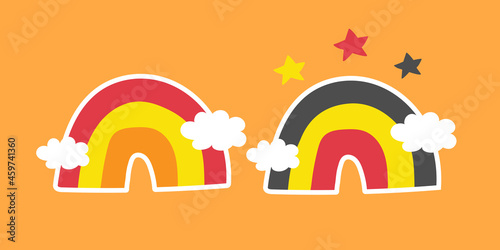 Autumn rainbow. Vector cartoon illustration.