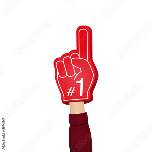 Fan foam fingers with hands.