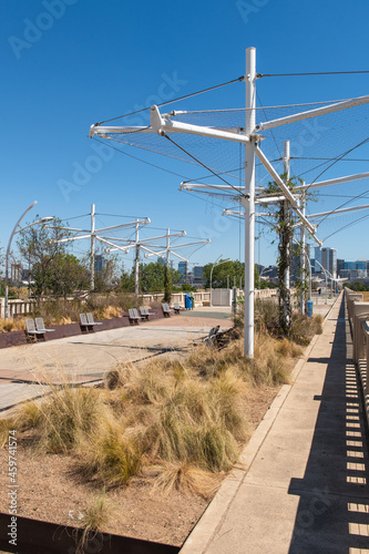 Dallas, Texas  USA - October 1 2021 Image of Ronald Kirk Bridge and Felix Lozada Gateway Continental Avenue Bridge and West Dallas Gateway near Margaret Hunt Hill Bridge in downtown Dallas daytime