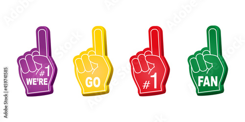 an foam fingers with hands set. 