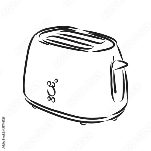 Doodle style breakfast toaster illustration in vector format.