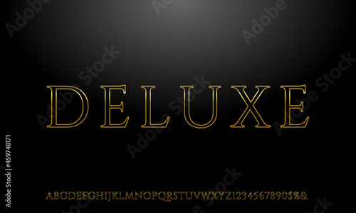 elegant golden font deluxe and number