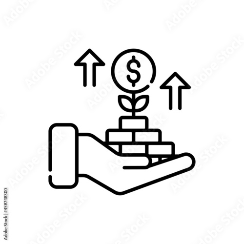 Growth vector outline icon style illustration. EPS 10 file