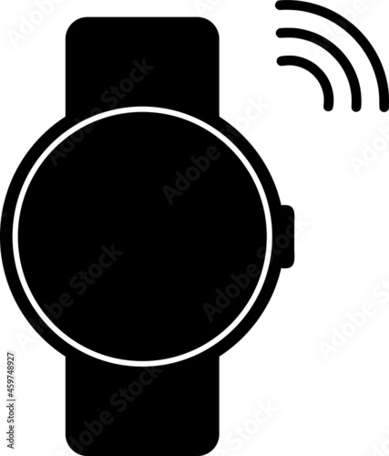 Smart watch NFC payment option available sign. Simple and easily understandable vector sign symbol icon. Money payment theme.