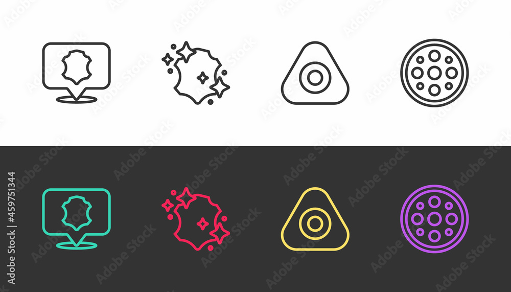 Set line Leather, , Sewing chalk and button on black and white. Vector Set line Leather, , Sewing chalk and button on black and white. Vector