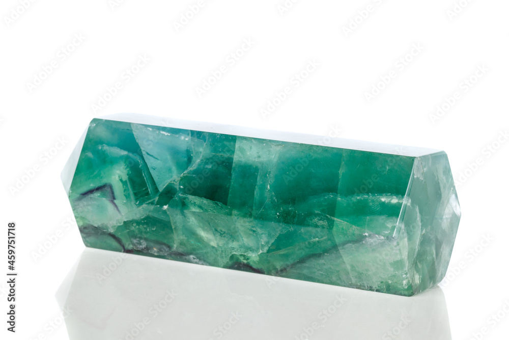 Macro mineral stone Fluorite crystal on a black background Macro mineral stone Fluorite crystal on a black background