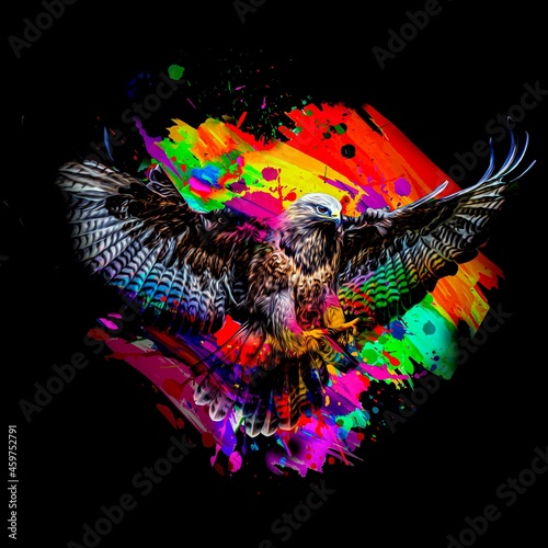 Colorful artistic eagle muz...