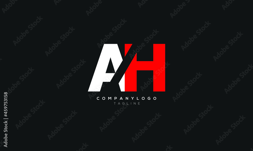 AH, HA, Abstract initial monogram letter alphabet logo design