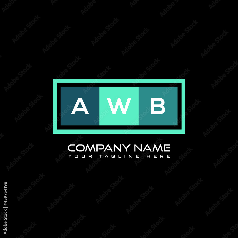 AWB letter logo design on white background. AWB creative initials ...