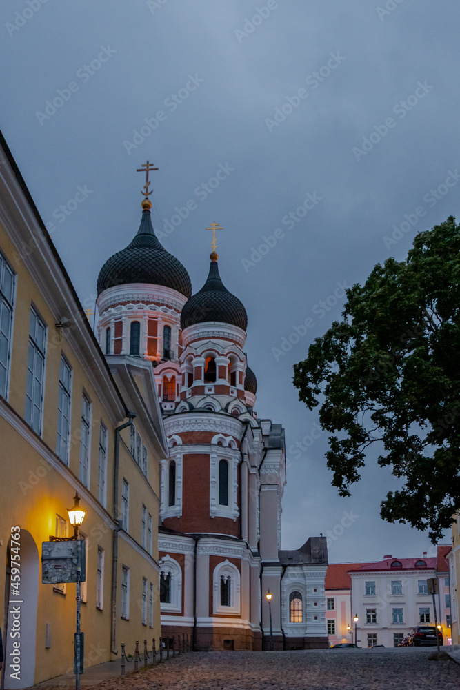 Tallinn Estland an einem Sommerabend nach dem Regen