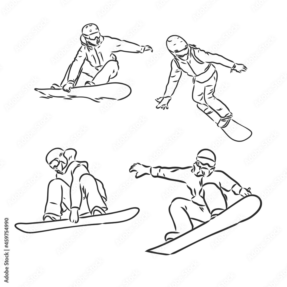 winter sport background, snowboarding snowboarder vector illustration