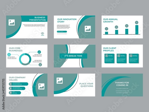 Company Investment Presentation, Pitch deck, Presentation Slides Vector Template. Unique Design Vector Template