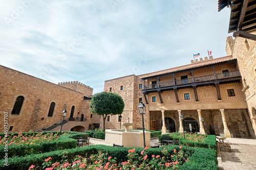 Sigüenza, Guadalajara, Spain, September 11, 2021 interior of the castle parador de Sigüenza