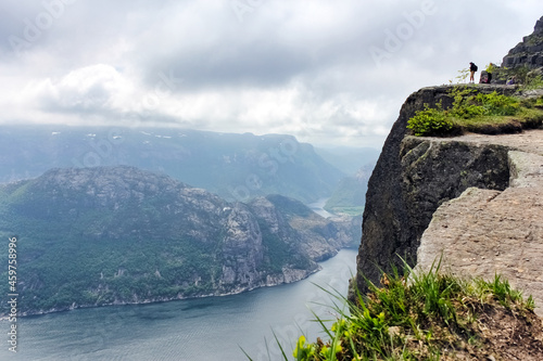 Lysefjord seen from the top of the Preikestolen, Norway photo