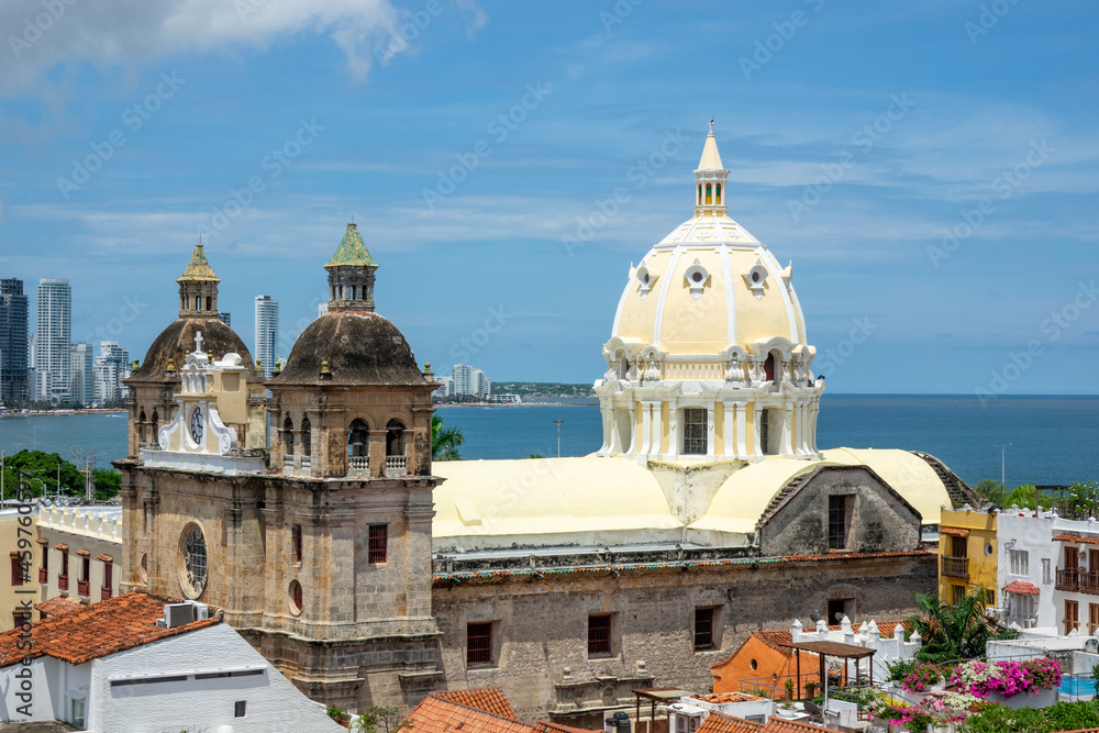 Panoramic view of Cartagena de Indias skyline in Colombia