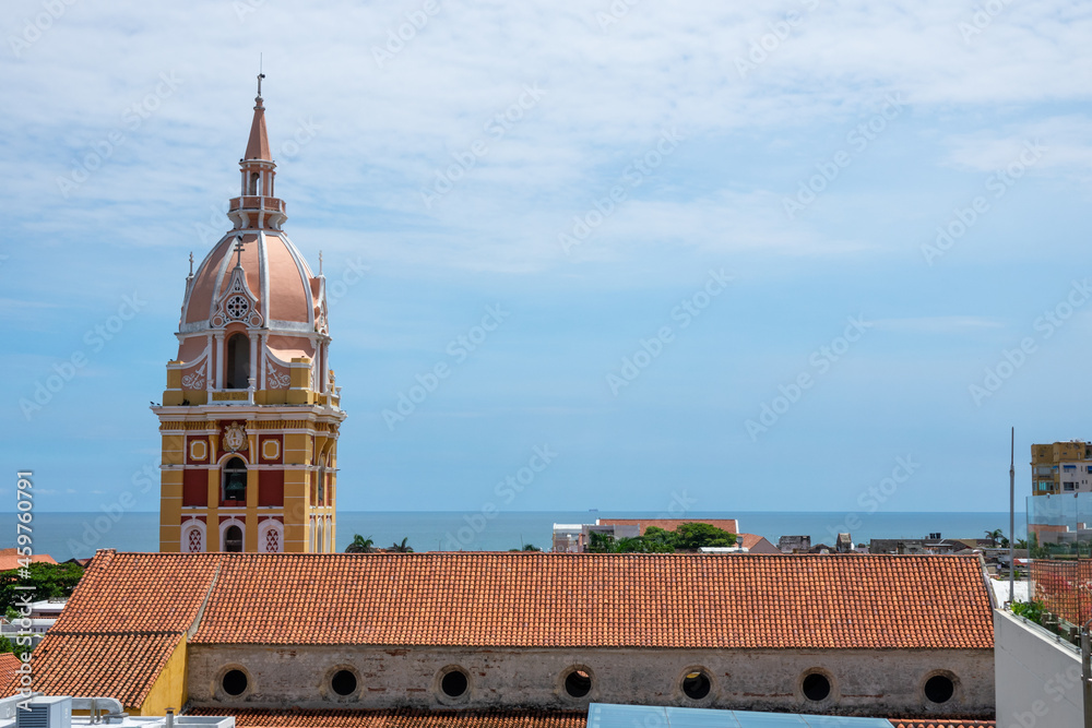 Closeup view of the Catedral de Santa Catalina de Alejandría in