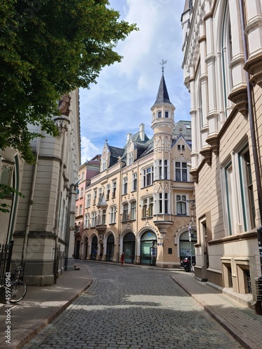 Historical landmarks of the Latvian capital Riga on a sunny summer day 2021