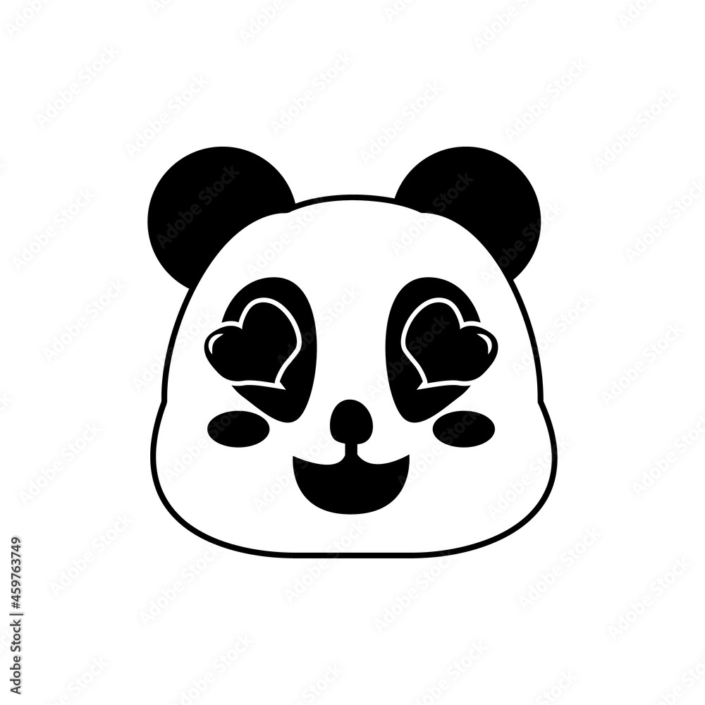 Fototapeta premium Face panda in love design vector