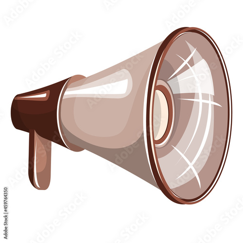 Vector image of a loudspeaker isolated on white background. Concept. Art. Outline. EPS 10