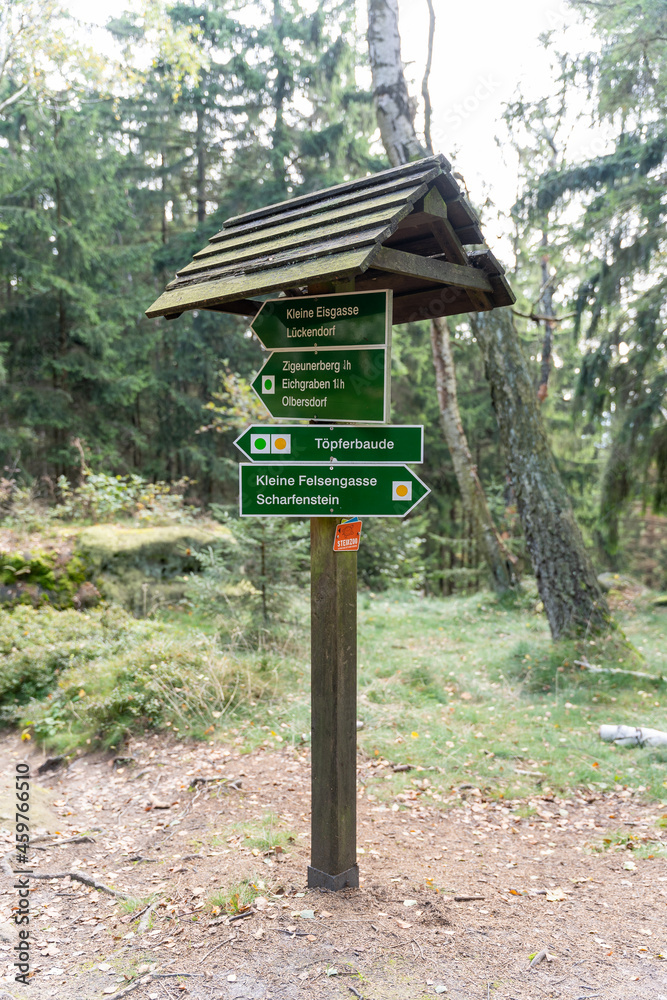 Wegweiser im Zittauer Gebirge