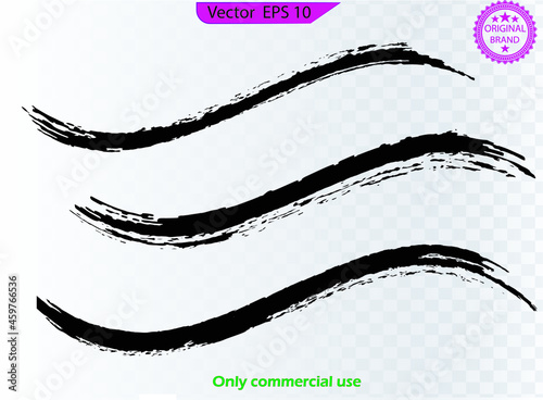 Black ink line, grunge brush strokes, ink paint set, EPS 10. clip art, Paint splatter Paint stroke. Only commercial use	
